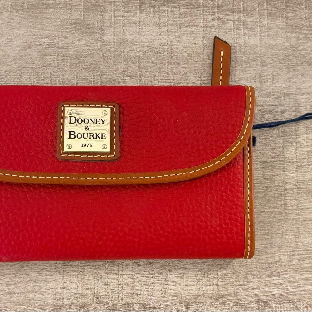 Dooney & Bourke Red and Tan Leather Wallet